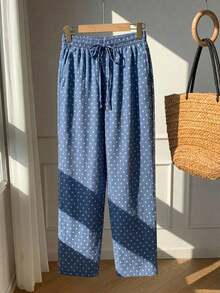 Pantalones a rayas rosas para mujer, vacaciones de verano - Multicolor 5 - Ver 4