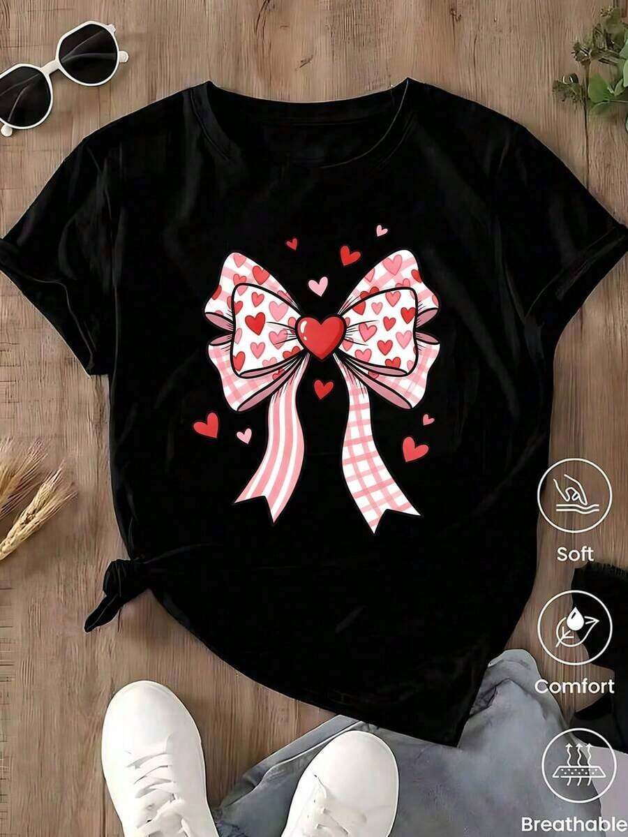 Unisex Casual One-Piece T-Shirt! The Women's Version Features A Classic Black Base With A Leopard And Lion Print, Offering A Retro-Chic And Versatile Style. Effortlessly Create A Casual Urban Look, Suitable For Everyday Wear, Vacations, And Leisure Activities. - ... - 查看 1