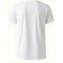 Camiseta Blanca de Manga Corta para Hombre, Tallas Europeas, con Cuello Redondo y Diseño de Fútbol Americano |   Ideal para ropa casual de verano - Blanco - Ver 2