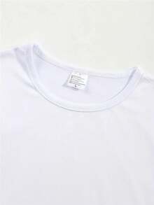 Spring And Summer One-Piece T-Shirt With Round Neck, Jersey And Cross Heart Print, Round Neck And Short Sleeves, Ideal For Running, Sports, Fashion, Elegant, Individual And Interesting For Women - 白色 - 查看 6