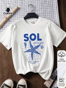 Camiseta unisex de manga corta, para mujerInformalEstrella de marImprimir100%AlgodónCortoMangaSuperior,GráficoTee,SuaveTela,AlgodónRopaAl aire libreSuperior,ImpresoPatrón,VeranoCamisetaMujeresTee,Superior,VeranoDesgaste,VacacionesConjunto de ropaViajesEstilo,PlayaVibe,MinimalistaResortWearplayerashombre, , , Dazymujer,romwehombres, bohochic,maestrasregalos,camisetaparaconjuntos de mujercon curvasparamu,y2k, - Blanco - Ver 6