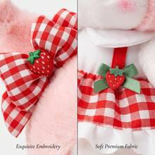 SANRIO 三丽鸥 23厘米毛绒娃娃（Hello Kitty/My Melody/Kuromi）可爱草莓格子裙填充娃娃，女孩生日礼物，儿童安抚娃娃，桌面摆件，节日礼物，1个，家居装饰 - 彩色 - 查看 5