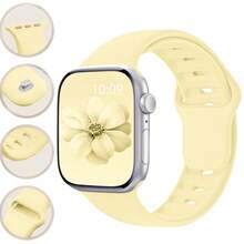 适用于 Series 11 10 9 8 7 6 5 4 3 2 1 SE SE2 SE3 Ultra 2 Ultra 3 的硅胶表带 - 尺寸可选 38mm 40mm 41mm 42mm 44mm 45mm 46mm 49mm，男女通用时尚表带，适合健身、游泳、日常佩戴，配有安全扣环，是理想的礼物之选。 - 38/40/41/42mm(Series 10 11) - 查看 2