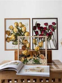 1pc Modern Minimalist Dried Flower Photo Frame, 3D Hollow Photo Frame DIY Display Stand Decoration Floating Frame, Wedding Anniversary Birthday Graduation Gift, Wall-Mounted Display (Frame Only) - Transparent Photo Frame - View 4