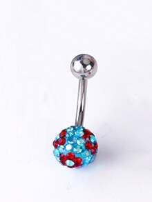 1pc Skin-Friendly Hypoallergenic 5A Zirconia Titanium Steel Navel Piercing Ring, Sparkling Zirconia Mud Ball Navel Ring, Heart Shaped Navel Stud, Colorful Zirconia Unisex Body Piercing Jewelry - Heart-shaped Belly Button Ring - View 7