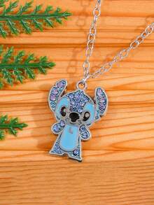 Disney Dây chuyền Stitch hoạt hình mới bán chạy nhất, cá tính, thời trang, dễ thương, đính đá lấp lánh, phụ kiện quà tặng ngày lễ. - Mũi khâu - Xem 3