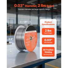 Flux Core MIG Welding Wire, E308LFC-O 0.03-Inch 2 LBS, Gasless Stainless Steel Welding Wire With Low Spatter For All Position Arc Welding, Self-Shielded For Outdoor Use - E308LFC-O 0.03-inch 2 LBS - 查看 2