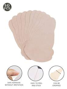 10 piezas Cubrepezones desechables de tela no tejida con forma de pera, invisibles, transpirables y sin costuras, evitan la protuberancia, adecuados para vestido de novia, bikini y vestido de noche - Multicolor - Ver 13