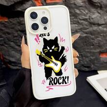 マグネット式黄ばみ防止 | 高級感あふれる2in1アクリルマグネット式スマホケース！スタイリッシュで手触りも良く、実用的な保護機能とマグネット式・耐衝撃設計を融合させた、高級感あふれるケースです。 黒猫ギターロックレッツロックケース  11  17e 手机壳  17e 手机壳 家族、恋人、友人、そして子供たちへのプレゼントに最適です。  11 Pro/11 Pro Max/Apple  Air/15 Plus/16 Plus/12/12 Pro Max/16 Pro Max/12 Pro/15 Pro Max/ 13 pro/14 Pro Max/17 Pro/13/17e/13 Pro Max/16 Pro/14 Pro/16/14 Plus/17 Pro Max/16e/15 Pro/15/14/17 - ホワイト - チェックする 14