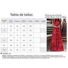 Vestido de noche estampado con mangas aladas y cintura alta primavera - Rojo - Ver 8