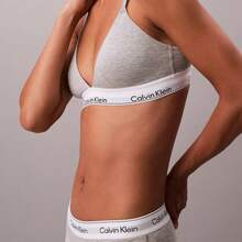 Calvin Klein Icon Cotton Modal Lightly Lined Triangle Bralette QF8498 - Grey Heather - 查看 5
