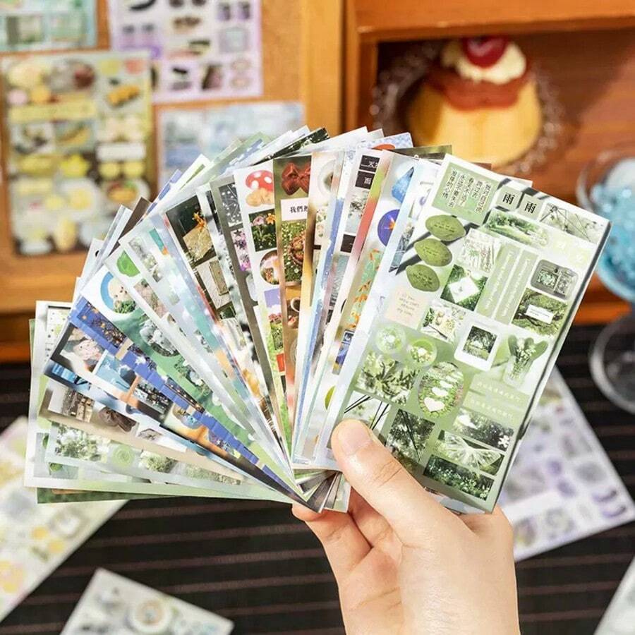 20pcs/Book Momentary Flashing Series Paper Stickers, Suitable For Decorating Diaries, Notebooks, Cards, Frames, Computers, Phone Cases, Cups, Magazines, Pencil Cases, Luggage, Desktops, Back To School Supplies - Sticker Book - View 1