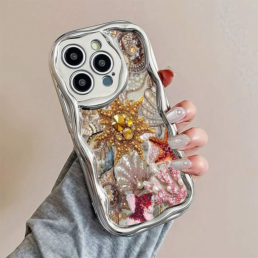 Joyería con temática de peces de oro rojo y océanofunda de teléfono Fundas compatibles con ,Apple,VIVO,OPPO,,, y Honor.Fabricadas en silicona TPU,ofrecen protección contra golpes y caídas.regalos para mamá - Plateado - Ver 1