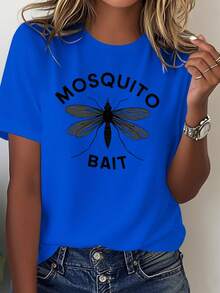 Mosquito Bait Women's Soft Casual T-Shirt, Women's Casual Blouse - 藍色 - 查看 1