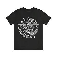Camiseta Tetragrammaton, Eliphas, camiseta ocultista, camiseta de magiaética, camiseta de magia negra, camiseta unisex de manga corta con pentagrama espeluznante - Negro - Ver 2