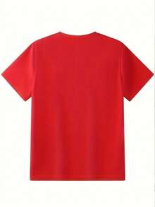 Esta camiseta de manga corta presenta un estampado de graffiti abstracto visualmente llamativo que actúa como su punto focal, con líneas dinámicas que transmiten un toque artístico. - [Rojo] - Ver 2