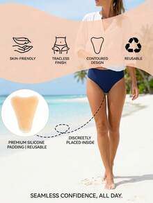 Women's Silicone Invisible Adhesive Panty Liner, Anti-Show-Through Pad, Invisible Bikini Protective Pad, Private Adhesive Pad, Body Cushioning Pad - Multicolor - View 1