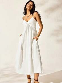Women Midi Dresses - White - View 12