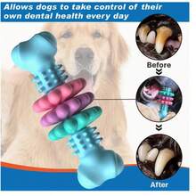 Mainan Tulang untuk Menggigit Anjing, Cocok untuk Anjing yang Suka Mengunyah - Terbuat dari Karet Termoplastik Tahan Lama dengan Pola Geometris, Digunakan untuk Membersihkan Gigi dan Melatih Kebiasaan Mengunyah Anjing Kecil dan Sedang, Meredakan Kebosanan dan Perilaku Mengunyah yang Merusak, Mainan Mengunyah Anjing - MultiWarna - View 2