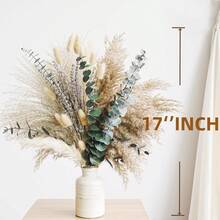 Brown Artificial Reed Bouquet, Bulk Rabbit Tail Grass, 43.18cm Bohemian Style Artificial Fluffy Reed, Wedding Home Tabletop Party Decoration (Classic Style) - Brownish-green 1 - View 2