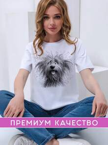 ¡La camiseta de mujer más popular de 2026! Camiseta de manga corta para mujer, moderna, juvenil, ligera y casual con ajuste ajustable. ¡El material es  y confiable! - perro blanco - Ver 10