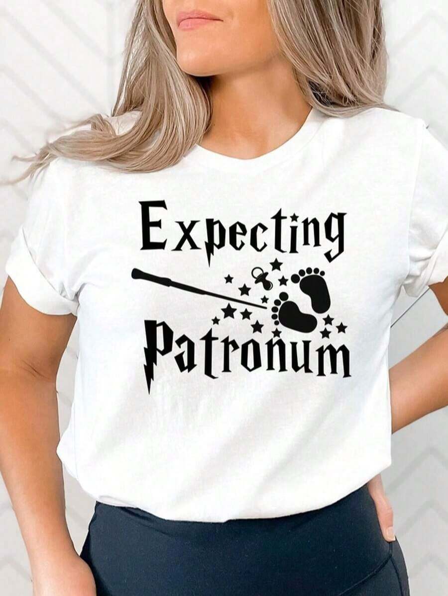 Summer T-Shirt For Pregnant Women 100% Cotton, Maternity T-Shirt, Mother's Day T-Shirt, Printed T-Shirts 100% Cotton For Women, Spring/Summer Graphic T-Shirts For Women, Breathable And Comfortable. - 白色 004 - 查看 1