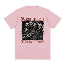 Nouvelle collection été 2026 T-shirt Meme "Né pour casser, obligé de nettoyer le mal" T-shirt d'été ample en coton T-shirt vintage à manches courtes pour hommes T-shirts pour femmes en solde, t-s - Noir - Voir 8