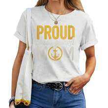Camiseta para Mujer "Mamá Guardacostas Orgullosa" para la Jubilación de la Guardacostas, Transpirable y Cómoda - Blanco - Ver 1