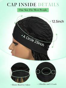 A ANYTIME Fashionable Woven Braid Wig, Long Thin Corn Braid With Wavy Ends, Easy To Wear, Perfect For Daily Use - Multicolor - View 9