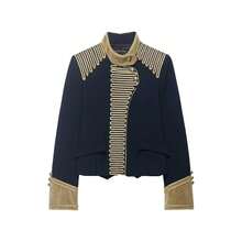 DEEKA Spring/Autumn New Women's European & American Style Fashion Versatile Rope Knot Button Napoleon Style Jacket - Navy Blue - View 9