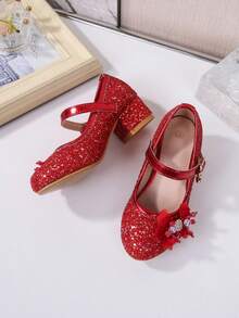 2026 Zapatos de tacón alto para niñas para actuaciones en el escenario - Rojo - Ver 9
