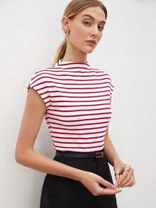 Camiseta de manga corta plisada de unicolor elegante para mujer, estilo urbano moderno y chic para uso diario, romántico retro de los 90, adecuado para Navidad, Año Nuevo, San Valentín, fiestas, playa, graduación, moda, festivales, vacaciones, inv - Rojo - Ver 8