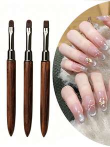 Juego de pinceles de arte de uñas con mango de madera, fácil de usar para principiantes, cerdas suaves, fácil de usar. Crea fácilmente un delicado arte de uñas en casa para manualidades, con calidad profesional de salón. - Multicolor - Ver 11