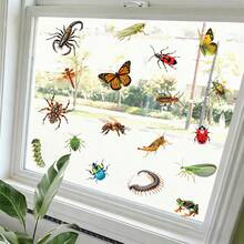 1pc Realistic Insect Window Stickers, Assorted Bugs And Beetles Decals, Removable No Glue Needed Visual Trick Static Cling For Home Or Kids Room Glass, Nature Study Or Science Classroom, Porch Or Storefront Window Prank - Multicolor - View 6