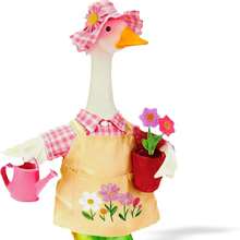 Outdoor Goose Outfit Set With Floral Bonnet And Gardening Apron, Creating A Cute Lively Farmhouse Vibe For Lawn, Porch, Patio, Yard And Seasonal Decor - Multicolor - View 3