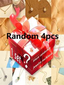 Caja de regalo sorpresa con productos opcionales - Puede recibir aleatoriamente 2 collares, adecuados para festivales, fiestas, bodas, banquetes, uso casual e incluso regalos del Día de San Valentín (los estilos pueden variar) - Multicolor - Ver 15