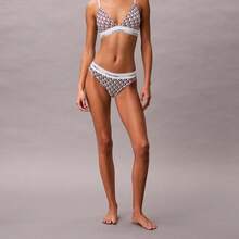 Calvin Klein Icon Cotton Modal Lightly Lined Triangle Bralette QF8498 - Bijou Modern Emblem / Spring Lilac - 查看 2