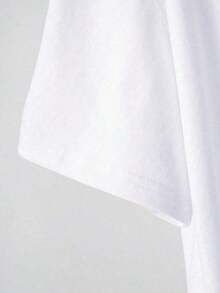 Minimalist Casual hirt Camiseta casual minimalista de talla grande para mujer, Camiseta de manga corta minimalista moderna de Bench para mujer - Blanco con gráfico en negro "Bench", Camiseta de cuello redondo cómoda para mujer para primavera, verano, otoño, uso casual al aire libre-Vintage treet tyle Unisex Loose Cotton hort leeve Crew Neck T-hirtblusas para mujer. blusas.blusas casuales para dama. - Blanco - Ver 4