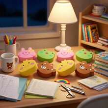 20pcs Cute Animal Erasers, Cartoon Bear, Frog, Chick Patterns, Fun Design, Suitable For School, Office, Home Use, Learning Supplies, Study Accessories, Holiday Gifts, Classroom Rewards, Student Prizes (Random Colors) - A - View 9