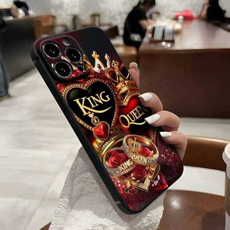 Una funda para teléfono móvil con diseño de corazón y rosa, adecuada para las series  16, 15, 14, 13, 12, 11 Pro Plus Promax, hecha de material TPU, con protección a prueba de golpes. Es el regalo perfecto para familiares, amigos, niños, cumpleaños, el Día de San Valentín y ocasiones especiales. - (Un color) 1 unidad por paquete - Añade 1