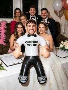 1pc Customized Face Inflatable Prop, Personalized Photo Inflatable Prop, Funny Groom & Groomsmen Party Prop, Bachelor Party Decoration - Multicolor 4 - View 4