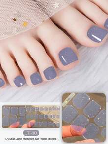 Neue Ankunft Halb-gehärtete Gel Sommer Zehennagel Aufkleber für den grenzüberschreitenden Handel, Glitzer Blitz Design, auf Lager Großhandel, wasserfest & langanhaltend - Mauve - Übersicht 2