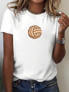 Talla grande - talla extra grande - camiseta de mujer, hecha de algodón puro, tela ligera y transpirable, diseño de cuello redondo, diseño estampado, corte de manga corta, adecuada para primavera y verano. - Blanco - Ver 6