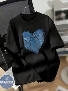 Women's T-Shirt For Spring And Summer - 黑色 - 查看 2
