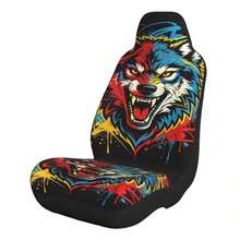 1pc Creative Colorful Wolf Head Print Car Seat Cover, Breathable Mesh Fabric, Soft & Comfortable, Suitable For Summer, Decorative Car Interior Accessory, Unisex Car Seat Cover, Fit For Sedan, SUV And Van - Multicolor - View 9