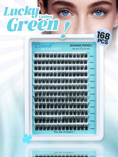 Colash Provides 12 Rows Of Independent Lash Clusters, Total 168 Lashes, Designed With C-Curl, Length Options From 8mm To 16mm, Suitable For DIY Use. The Design Aims To Create A Soft, Dense And Natural Appealing Effect. These Reusable Lash Clusters Are Perfect For Easy At-Home Use Or Quick Touch-Ups.