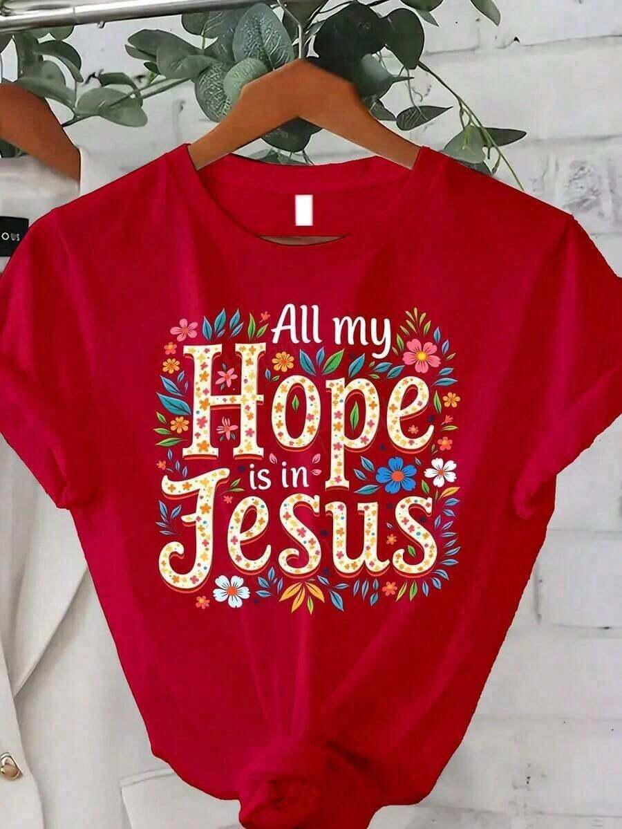 TallaGrande,CamisetadeMujerTrebalenaDe gran tamañoconEstampadoFloralTodoMiEsperanzaEsEnJesús"-CamisetaGráficoCristiana100%CómodaconEstampadoMulticolorVibranteSuperiorInformaldeMangaCortaconCuelloRedondoparaIglesia,Conjunto de ropaInformalyVeraniego,RopaparaelDíadelaMadre,EnvíoGratisCamiseta deportiva para mujerCamiseta deportiva para mujer - Blanco - Ver 1