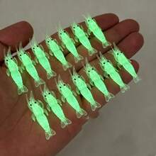 16pcs Glow-In-The-Dark Shrimp Shaped Fishing Lures - Glow Soft Plastic Lures With Hooks | Realistic Freshwater And Saltwater Fishing Gear, Simulated Shrimp Rig, Suitable For Night Fishing - Multicolor - View 10
