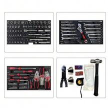 20 "Tragbare Drei-schicht-tonkasten, Vierstöckige Werkzeuge, Metallriegel, Oberste laderaum und Anderes Zubehör. Sie Eignen Sich Für Garagen, Wohnung - Oder Arbeitstisch,-Schwarz & Rot - Schwarz - Übersicht 7