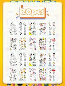 Snoopy Cartoon Tattoo Sticker - Cute And Popular Dog Design - Waterproof Sticker For Tattoos - Rectangle - View 5